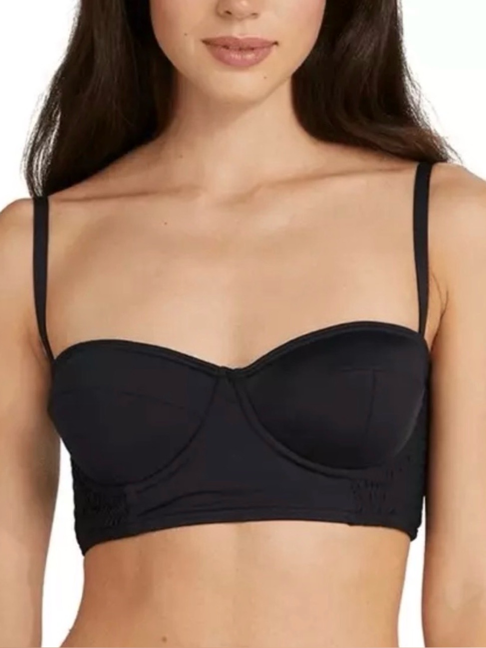 Nwot Kate Spade Black Bandeau Bikini Top With Removable Straps